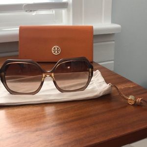 Tory Burch Hexagon Sunglasses